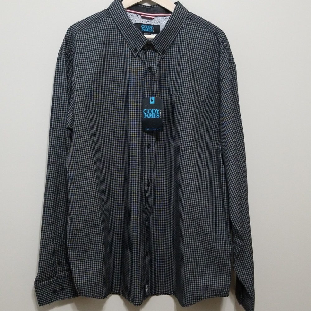 Cody James black&white checked dress shirt